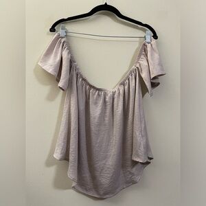 American Eagle Silky Off the Shoulder Top in Pale Lavender‎ - S